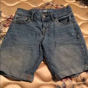 Thigh high jean shorts